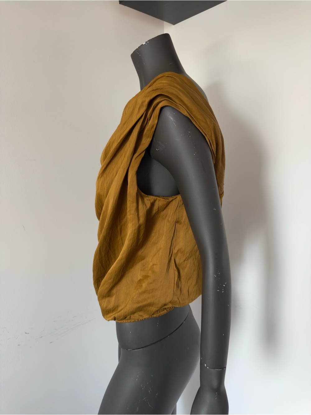 352. Zara Satin Sleeveless Top in Golden Brown - Picture 8 of 11